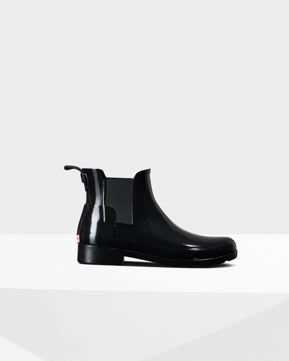 Botas Chelsea Refined Gloss Slim Fit Hunter Mujer - Negros - 508624MIP